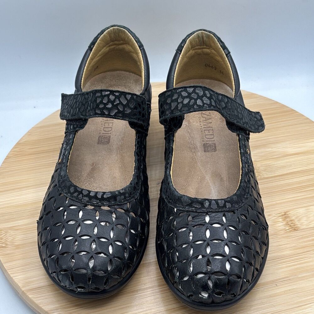 Calzamedi Woven Leather Mary Jane EU 38 US 7.5 -8 Comfort Orthotic Spain Shoe - Picture 4 of 13